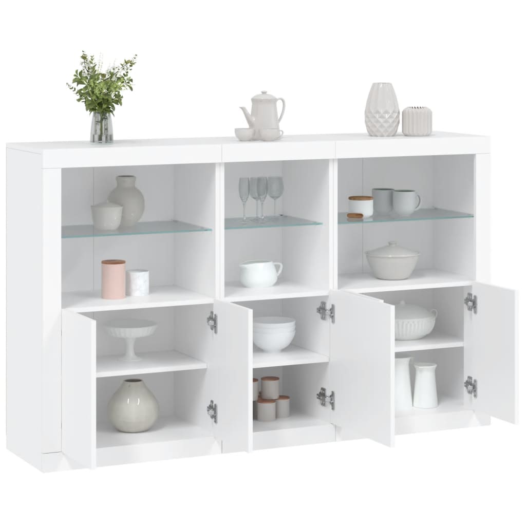 vidaXL Szafka z oświetleniem LED, biała, 162x37x100 cm
