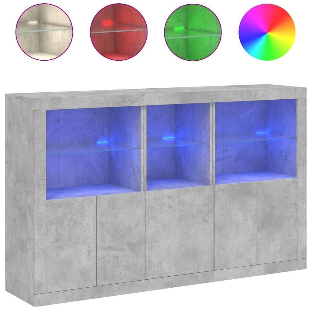 vidaXL Szafka z oświetleniem LED, szarość betonu, 162x37x100 cm