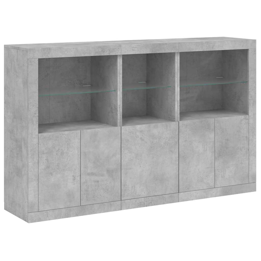 vidaXL Szafka z oświetleniem LED, szarość betonu, 162x37x100 cm
