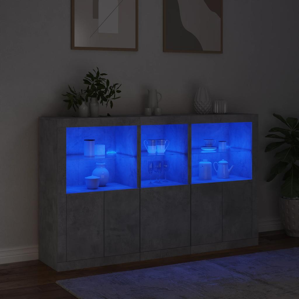 vidaXL Szafka z oświetleniem LED, szarość betonu, 162x37x100 cm