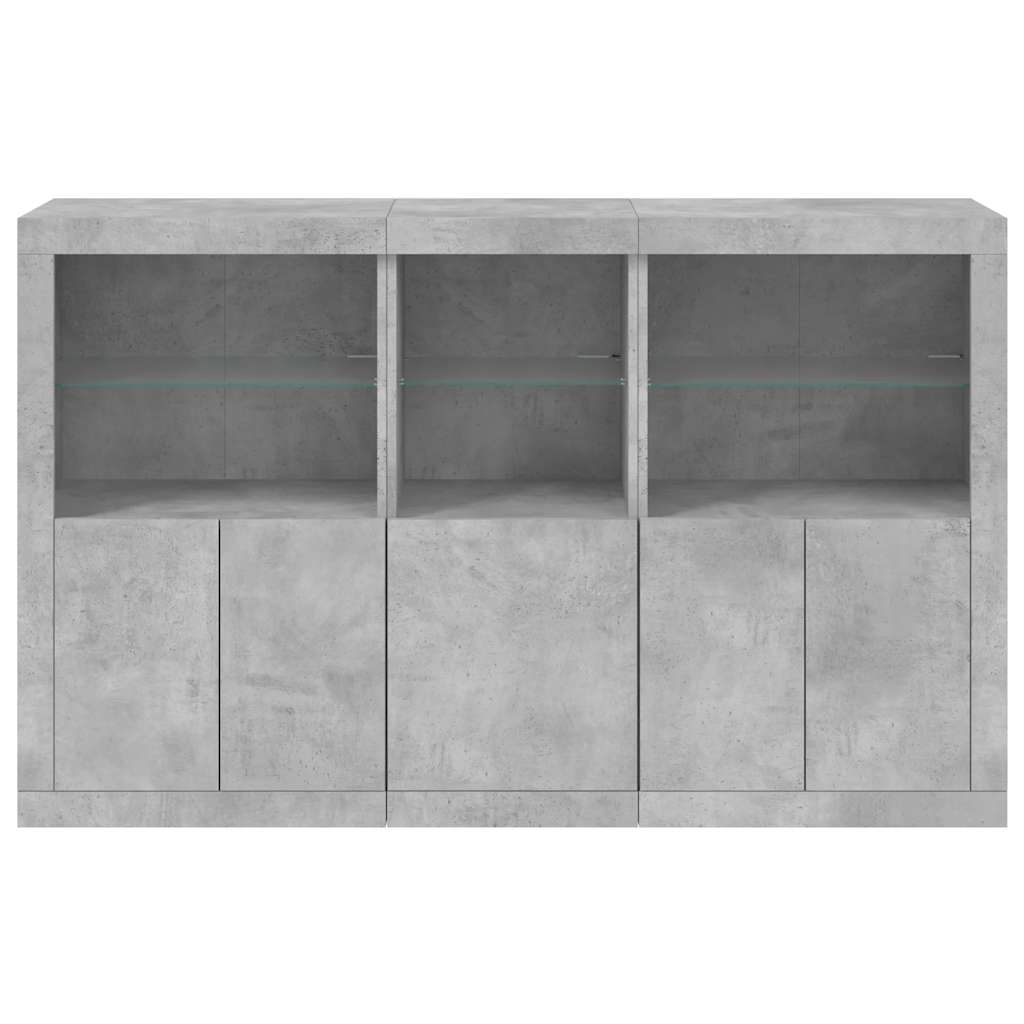 vidaXL Szafka z oświetleniem LED, szarość betonu, 162x37x100 cm