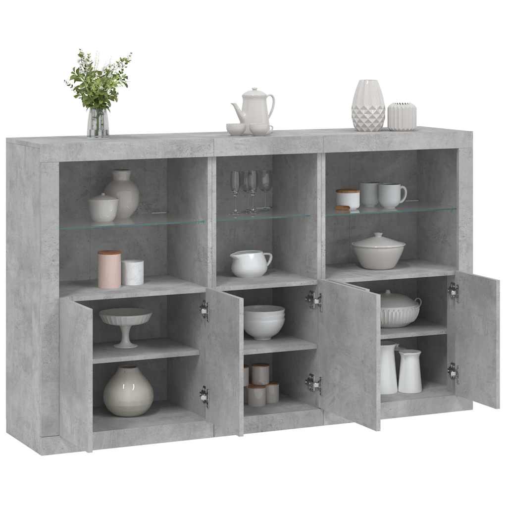vidaXL Szafka z oświetleniem LED, szarość betonu, 162x37x100 cm