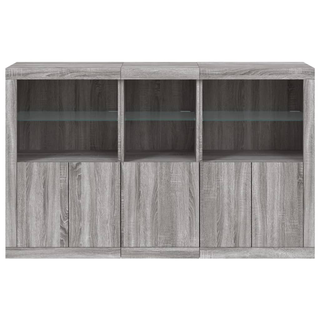 vidaXL Szafka z oświetleniem LED, szary dąb sonoma, 162x37x100 cm