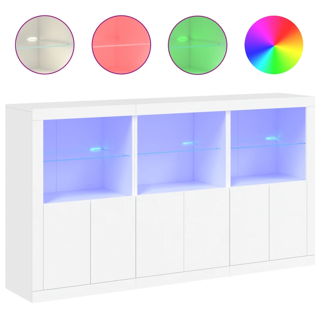 vidaXL Szafka z oświetleniem LED, biała, 181,5x37x100 cm