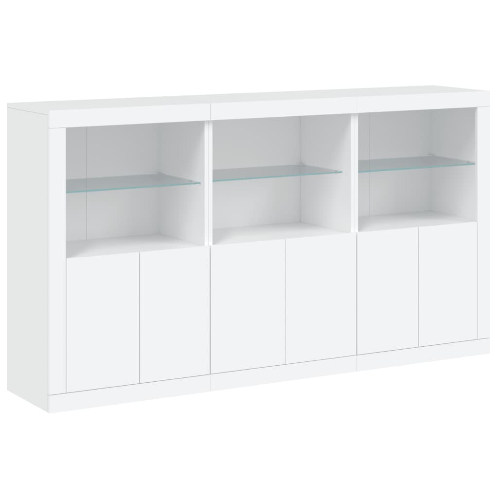 vidaXL Szafka z oświetleniem LED, biała, 181,5x37x100 cm