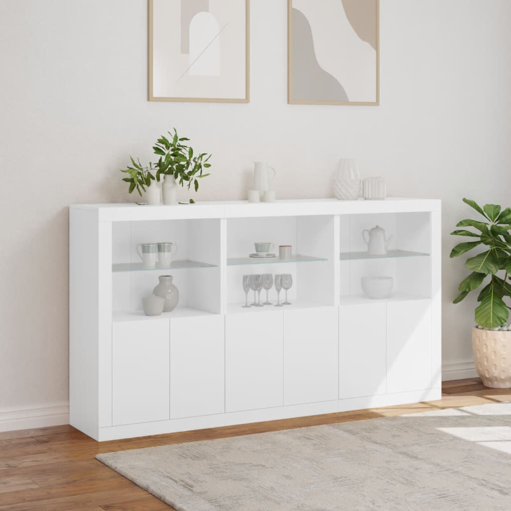 vidaXL Szafka z oświetleniem LED, biała, 181,5x37x100 cm