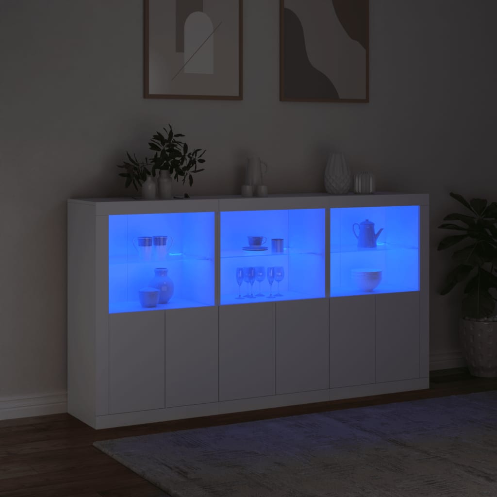 vidaXL Szafka z oświetleniem LED, biała, 181,5x37x100 cm