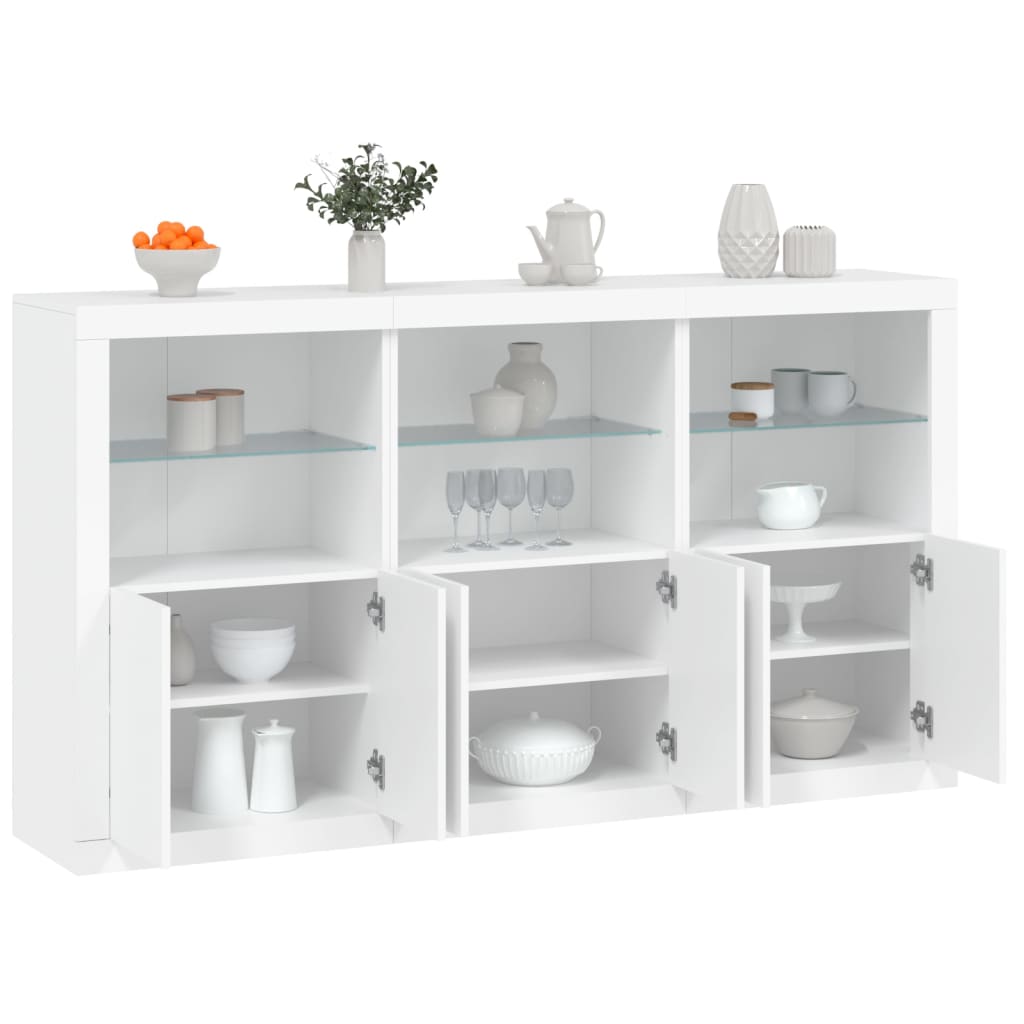 vidaXL Szafka z oświetleniem LED, biała, 181,5x37x100 cm