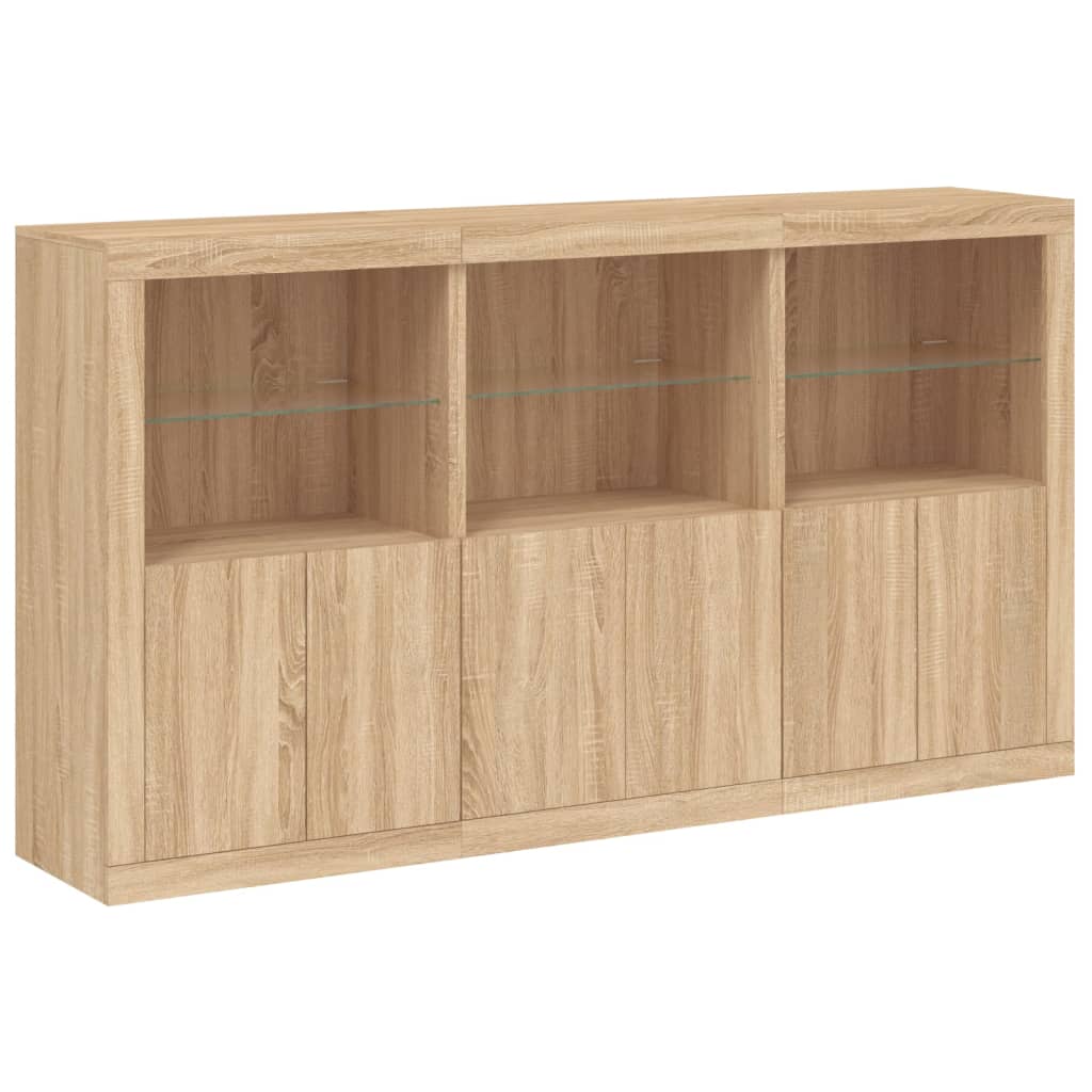 vidaXL Szafka z oświetleniem LED, dąb sonoma, 181,5x37x100 cm