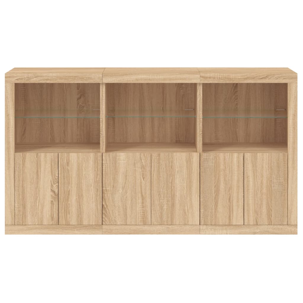 vidaXL Szafka z oświetleniem LED, dąb sonoma, 181,5x37x100 cm