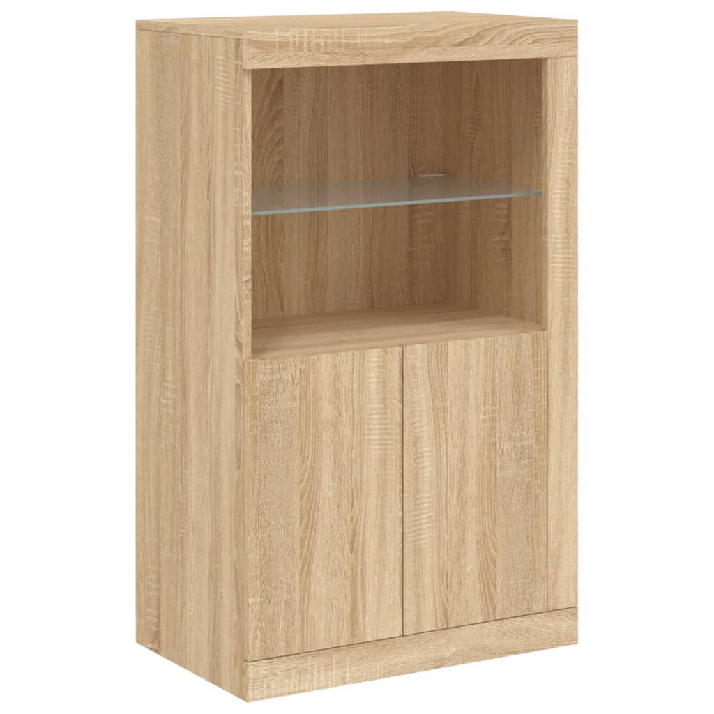 vidaXL Szafka z oświetleniem LED, dąb sonoma, 181,5x37x100 cm