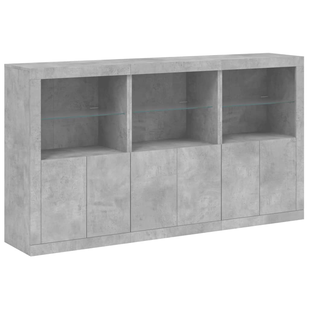 vidaXL Szafka z oświetleniem LED, szarość betonu, 181,5x37x100 cm
