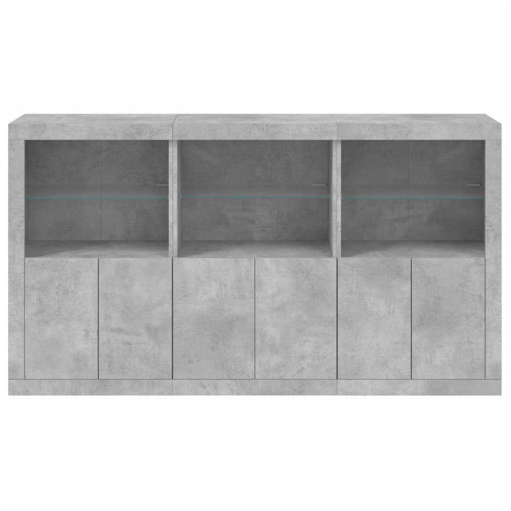 vidaXL Szafka z oświetleniem LED, szarość betonu, 181,5x37x100 cm