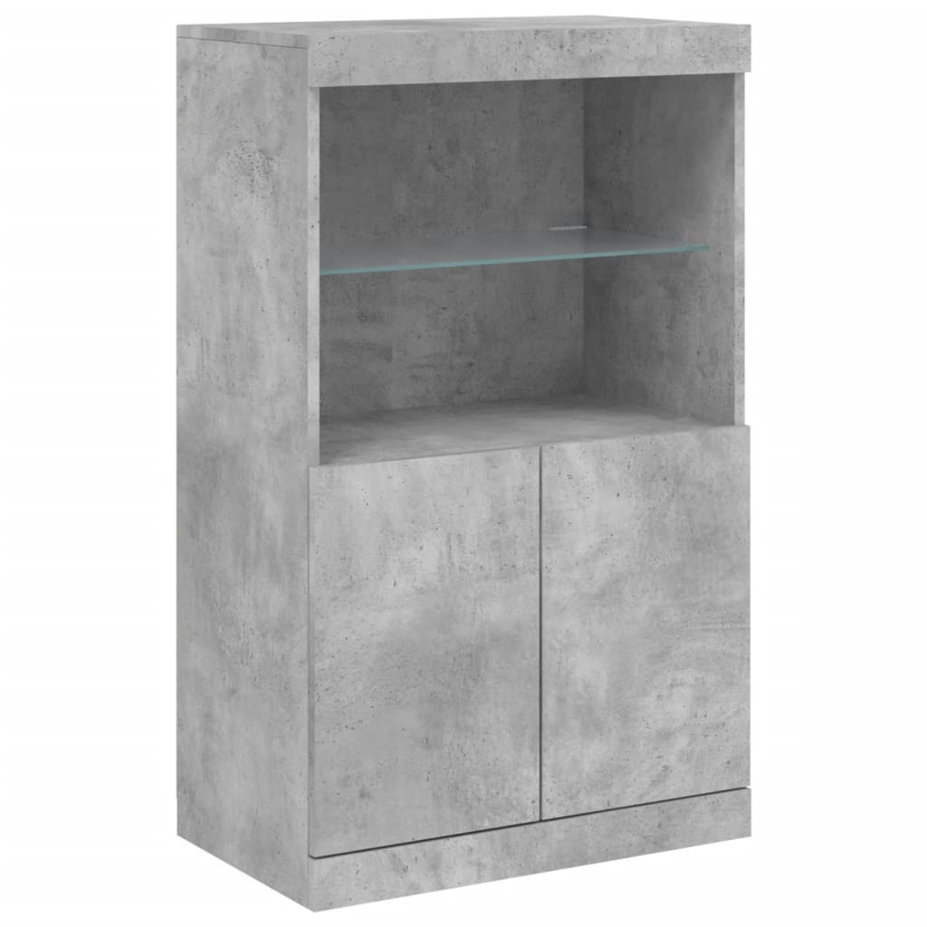 vidaXL Szafka z oświetleniem LED, szarość betonu, 181,5x37x100 cm