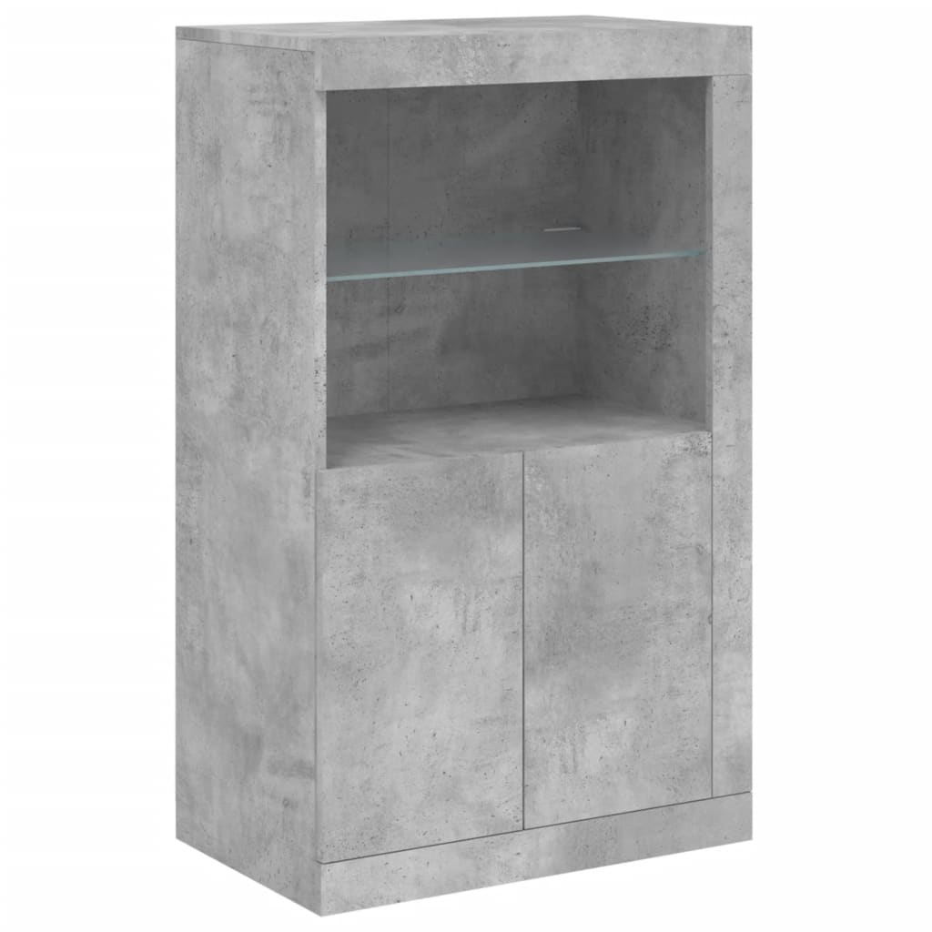 vidaXL Szafka z oświetleniem LED, szarość betonu, 181,5x37x100 cm