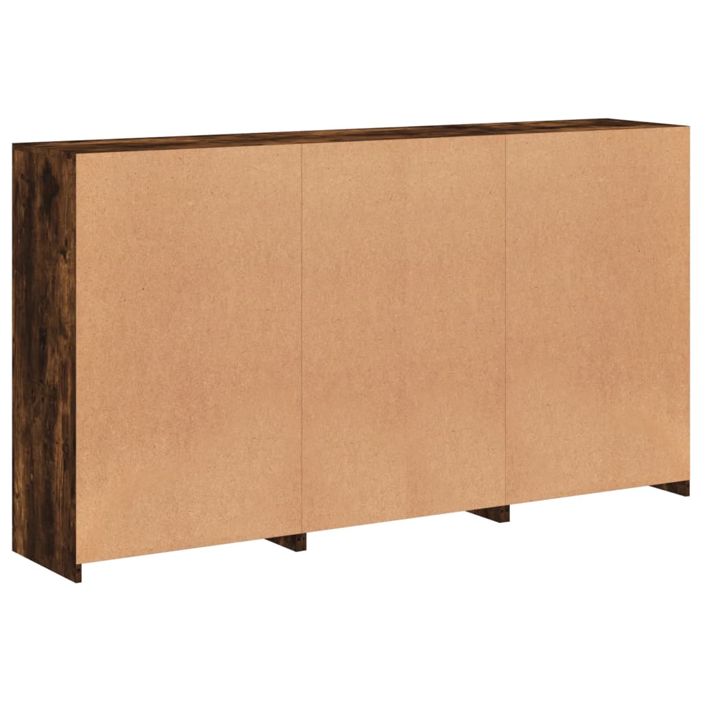 vidaXL Szafka z oświetleniem LED, przydymiony dąb, 181,5x37x100 cm