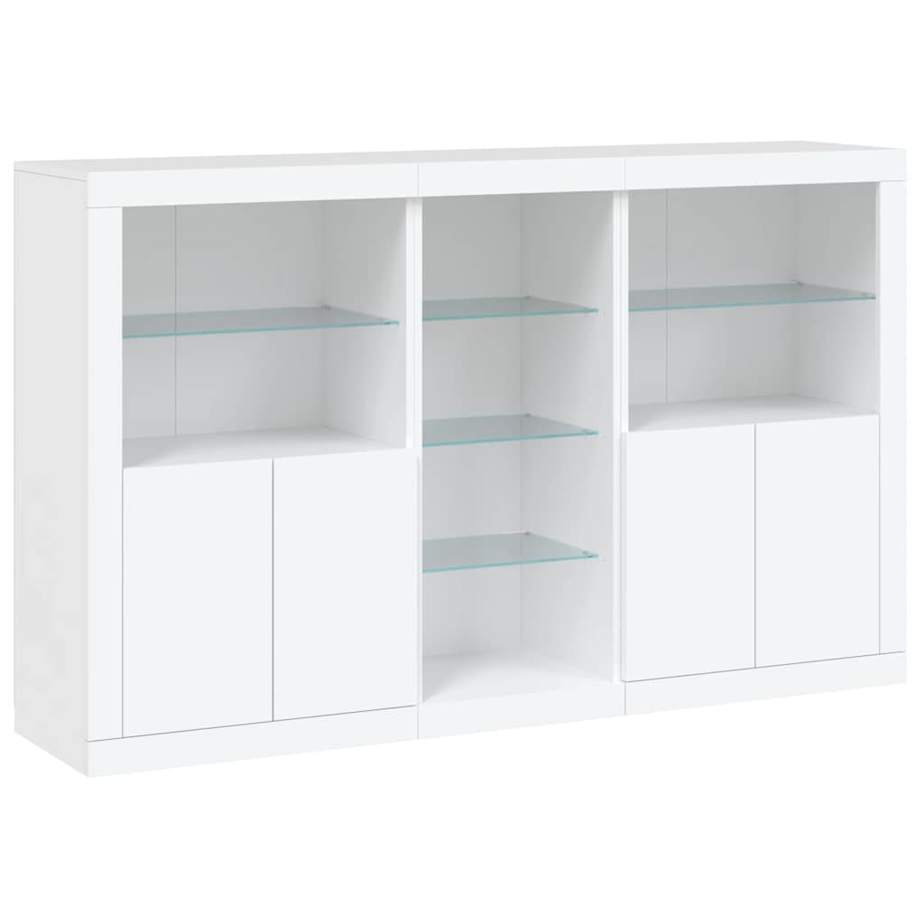 vidaXL Szafka z oświetleniem LED, biała, 162x37x100 cm