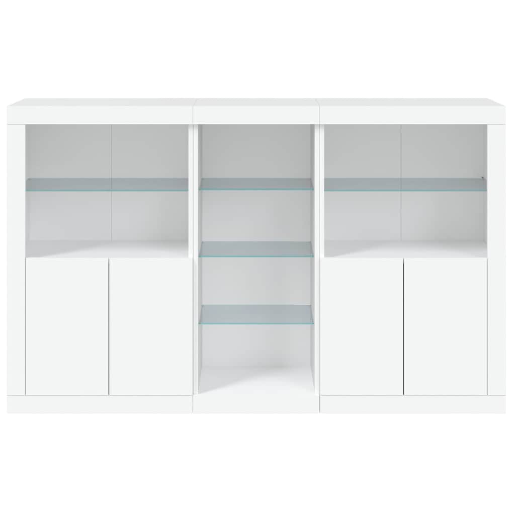 vidaXL Szafka z oświetleniem LED, biała, 162x37x100 cm