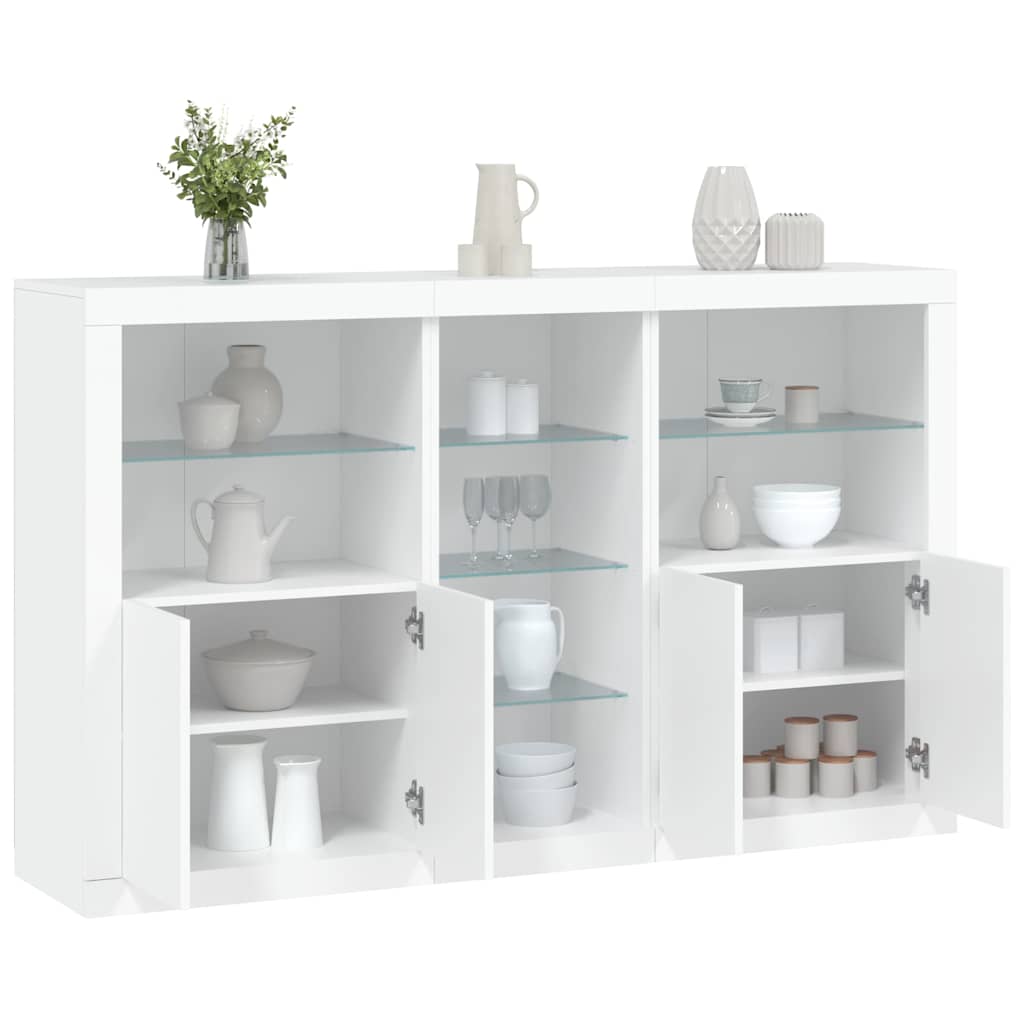 vidaXL Szafka z oświetleniem LED, biała, 162x37x100 cm