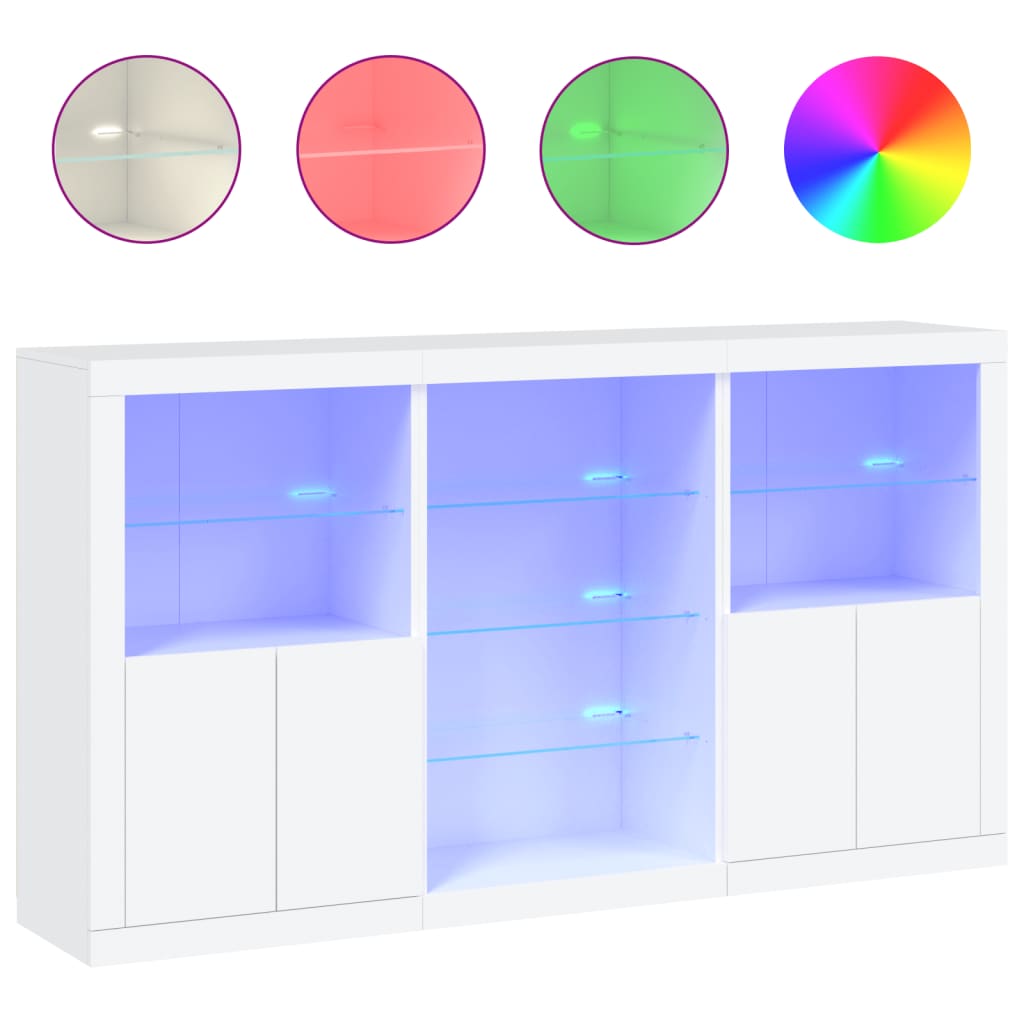 vidaXL Szafka z oświetleniem LED, biała, 181,5x37x100 cm