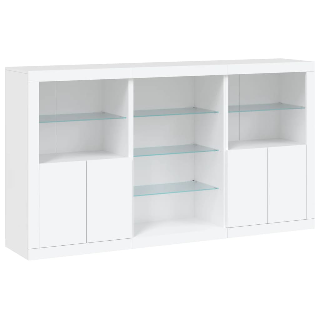 vidaXL Szafka z oświetleniem LED, biała, 181,5x37x100 cm