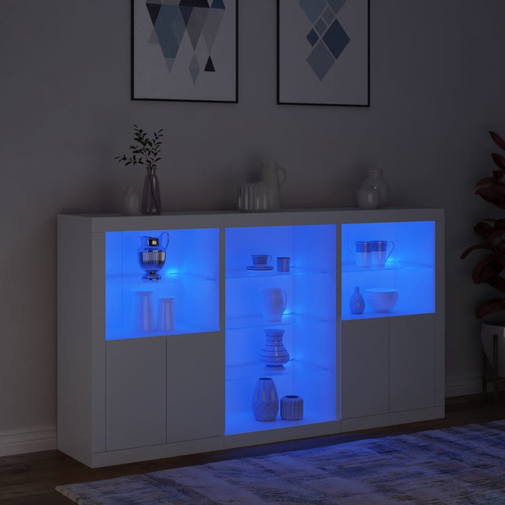 vidaXL Szafka z oświetleniem LED, biała, 181,5x37x100 cm