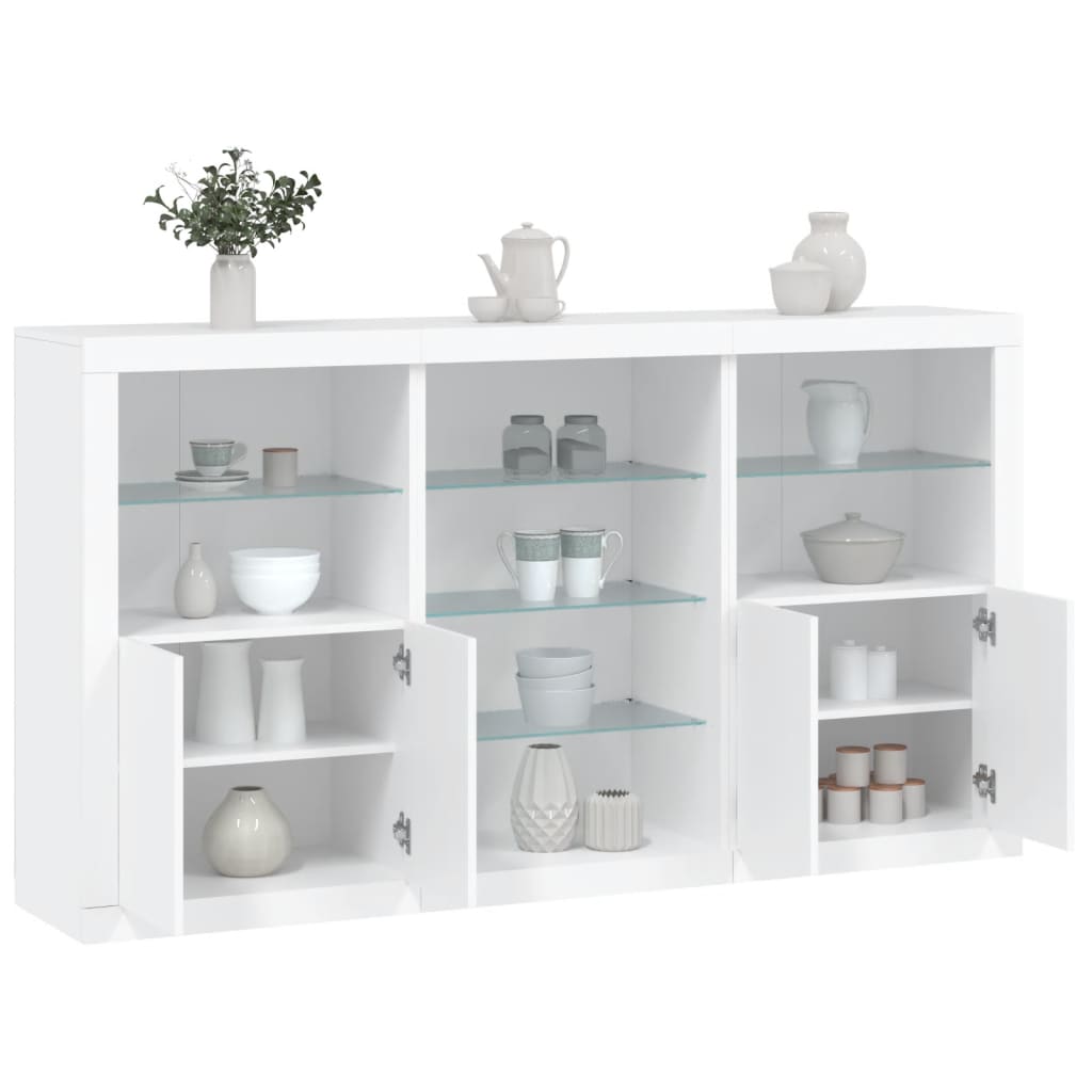 vidaXL Szafka z oświetleniem LED, biała, 181,5x37x100 cm