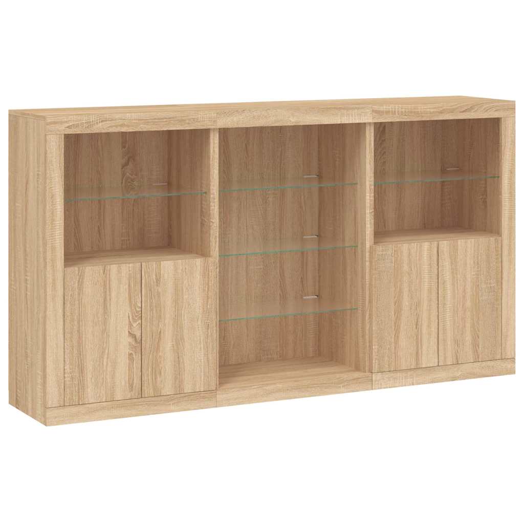 vidaXL Szafka z oświetleniem LED, dąb sonoma, 181,5x37x100 cm
