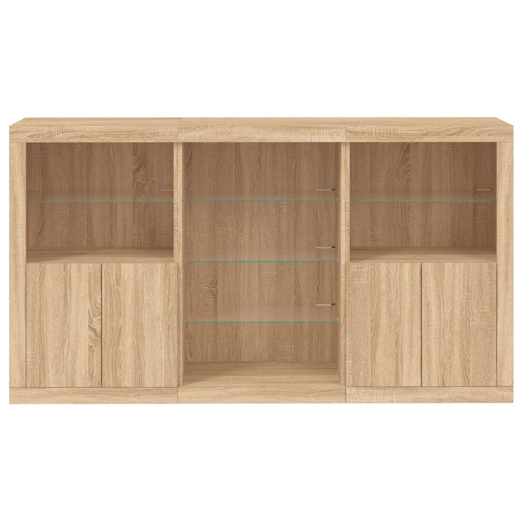 vidaXL Szafka z oświetleniem LED, dąb sonoma, 181,5x37x100 cm
