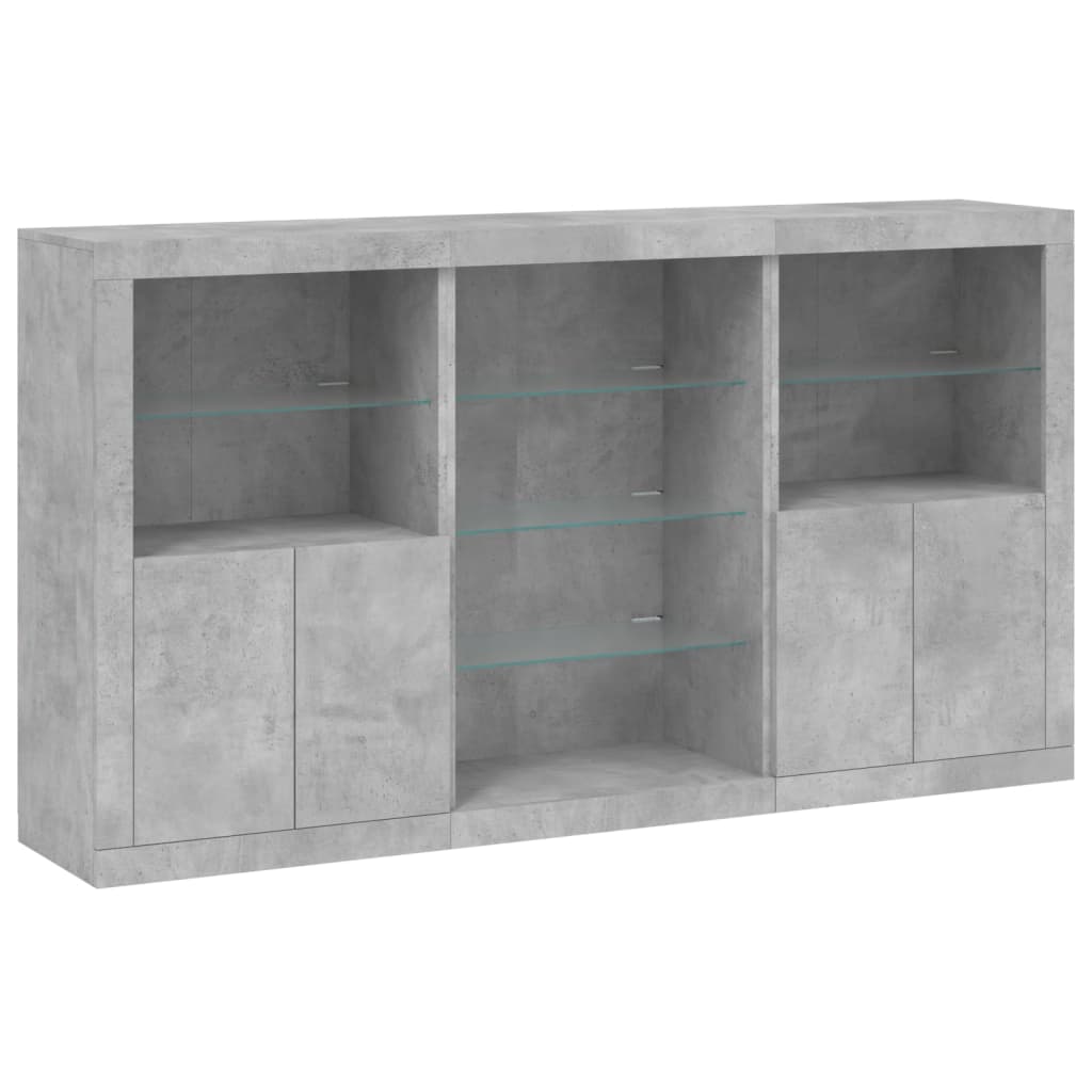 vidaXL Szafka z oświetleniem LED, szarość betonu, 181,5x37x100 cm