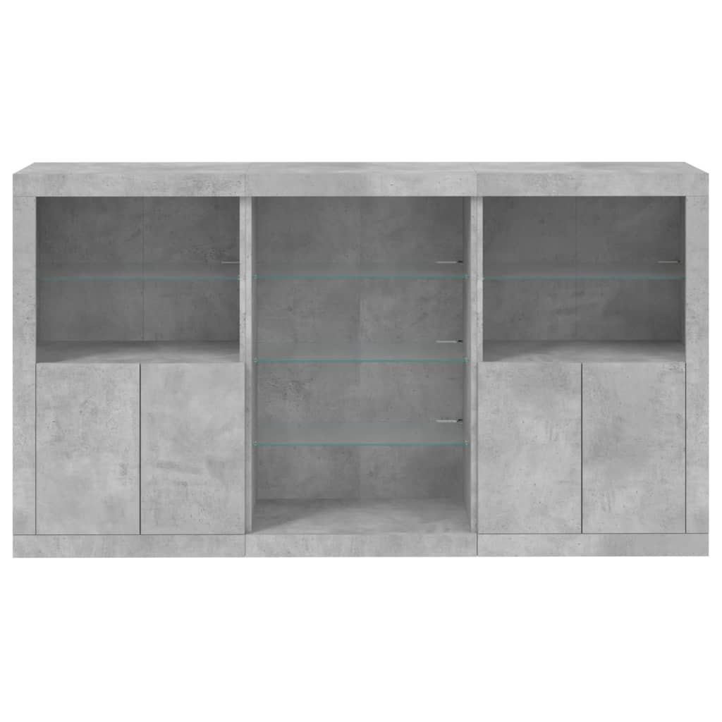 vidaXL Szafka z oświetleniem LED, szarość betonu, 181,5x37x100 cm