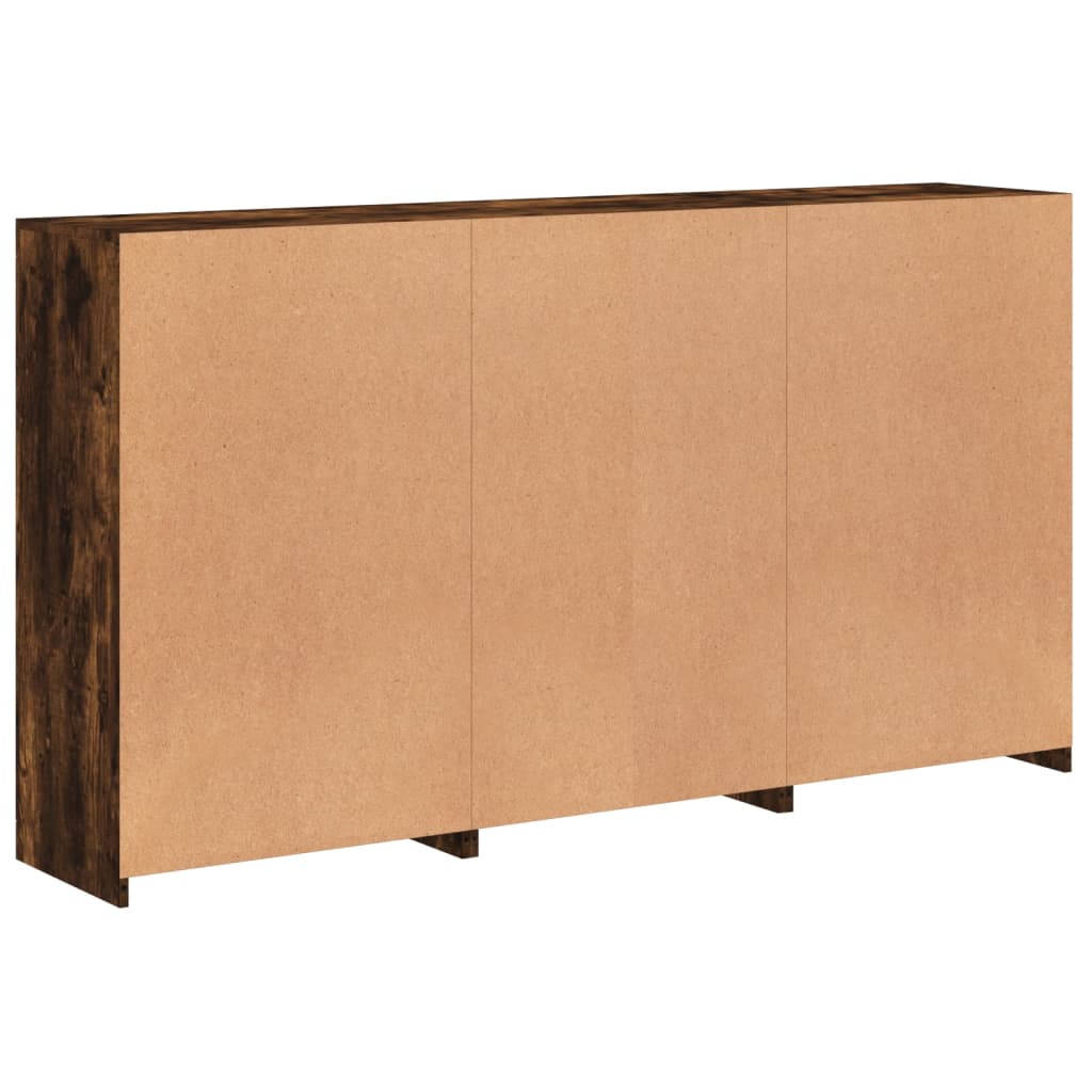 vidaXL Szafka z oświetleniem LED, przydymiony dąb, 181,5x37x100 cm