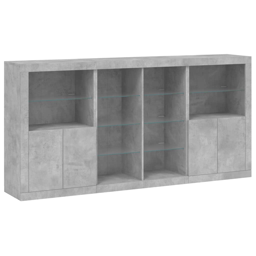 vidaXL Szafka z oświetleniem LED, szarość betonu, 202x37x100 cm