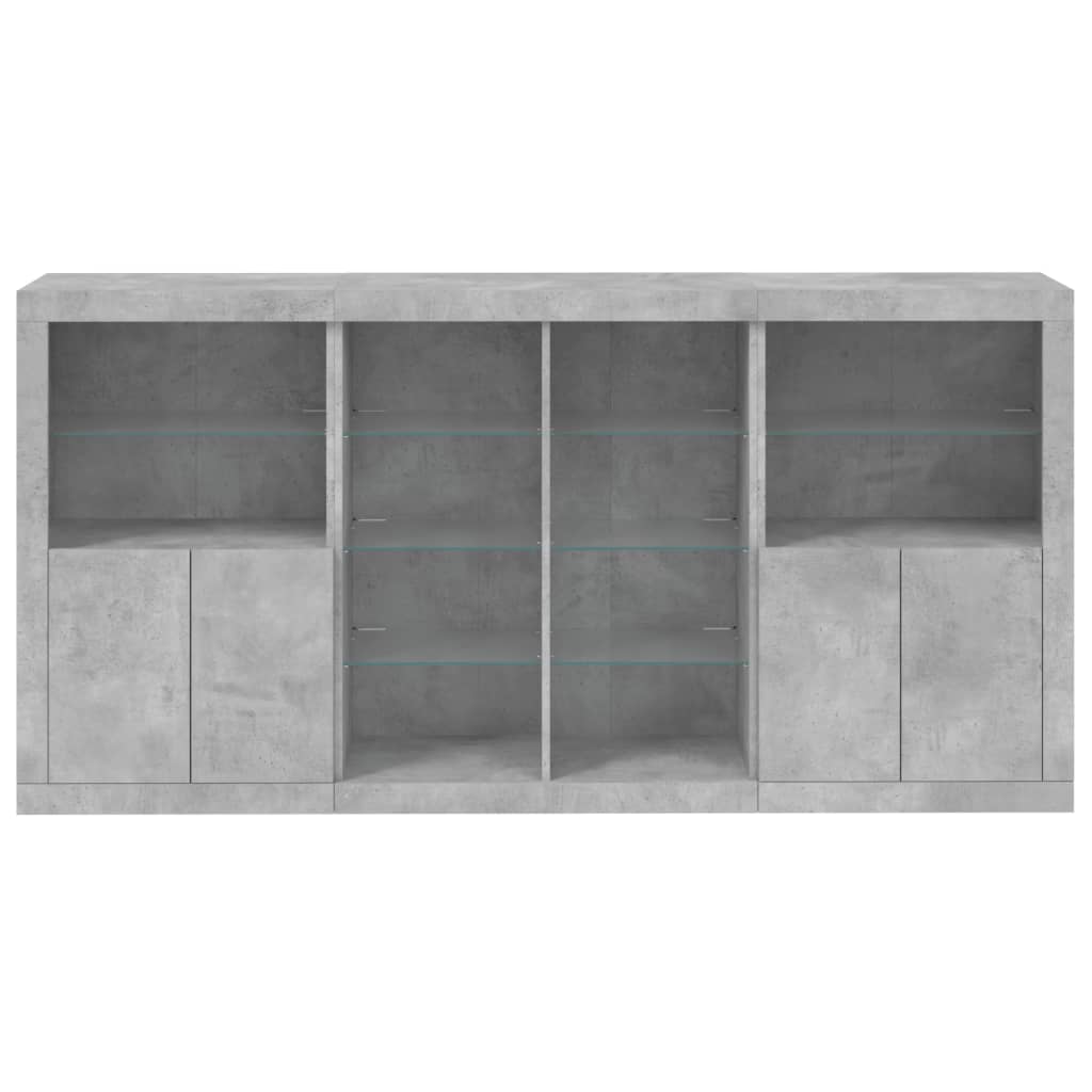 vidaXL Szafka z oświetleniem LED, szarość betonu, 202x37x100 cm