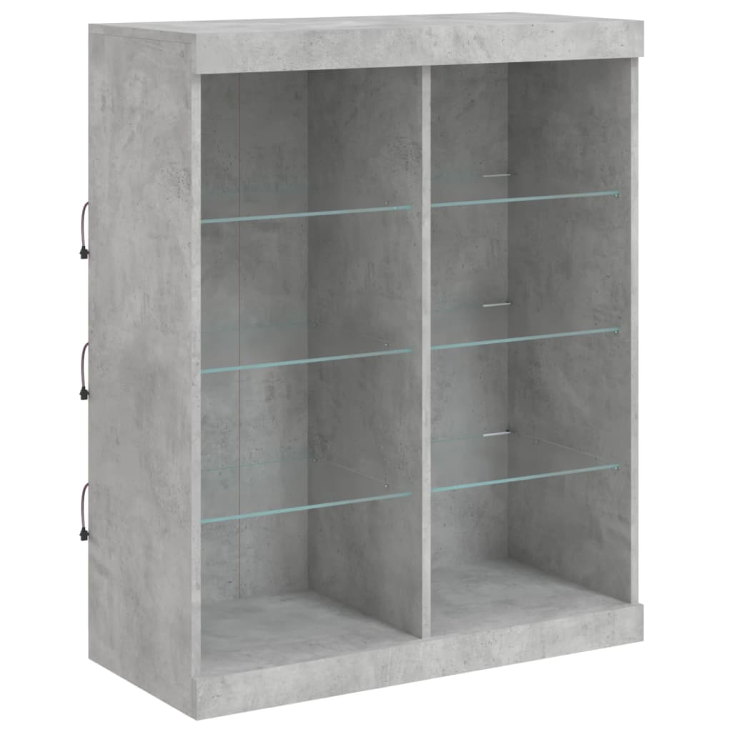 vidaXL Szafka z oświetleniem LED, szarość betonu, 202x37x100 cm