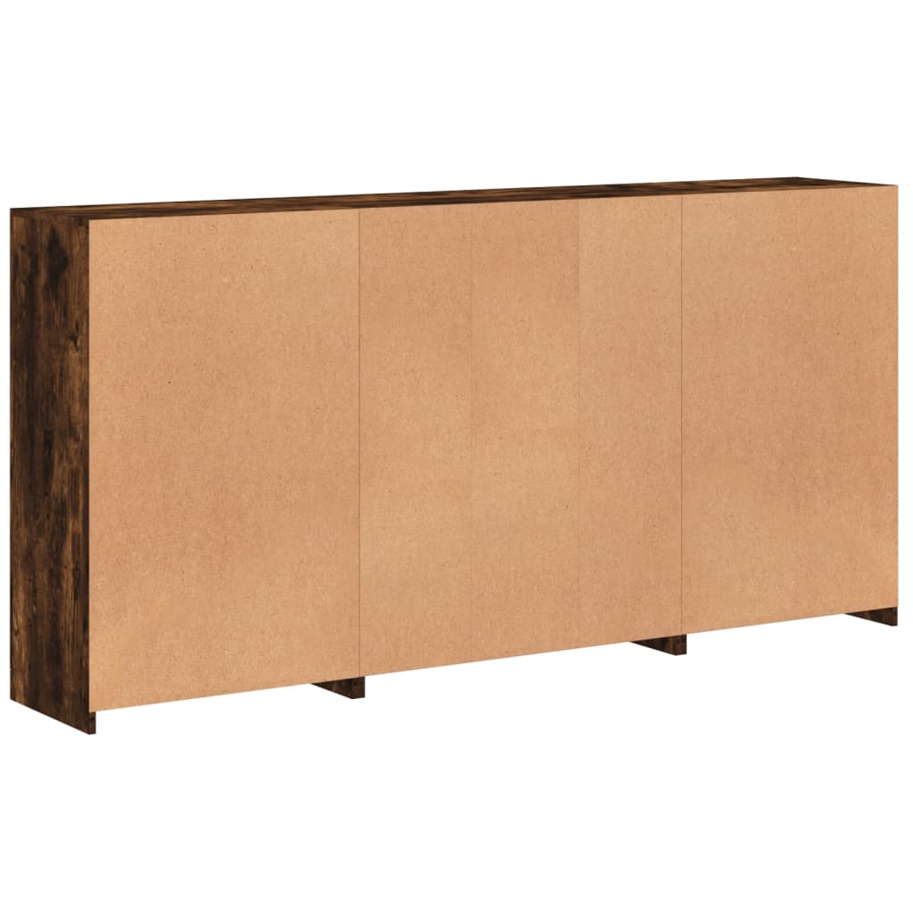 vidaXL Szafka z oświetleniem LED, przydymiony dąb, 202x37x100 cm