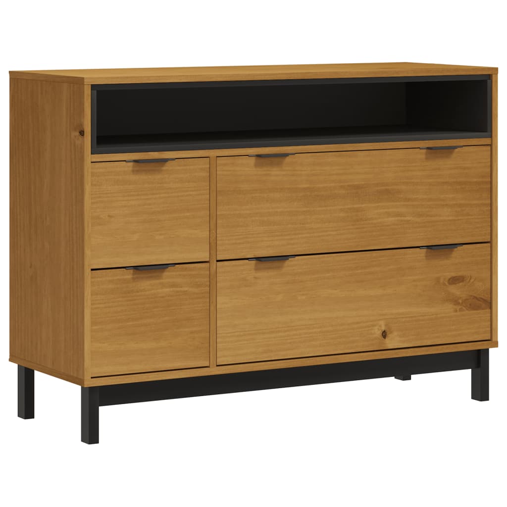 vidaXL Komoda FLAM, 110x40x80 cm, lite drewno sosnowe