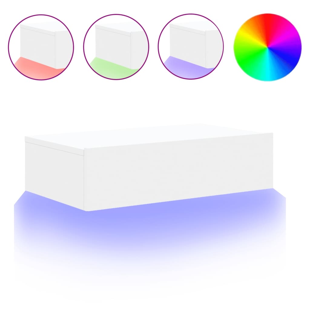 vidaXL Szafka telewizyjna z LED, biała, 60x35x15,5 cm