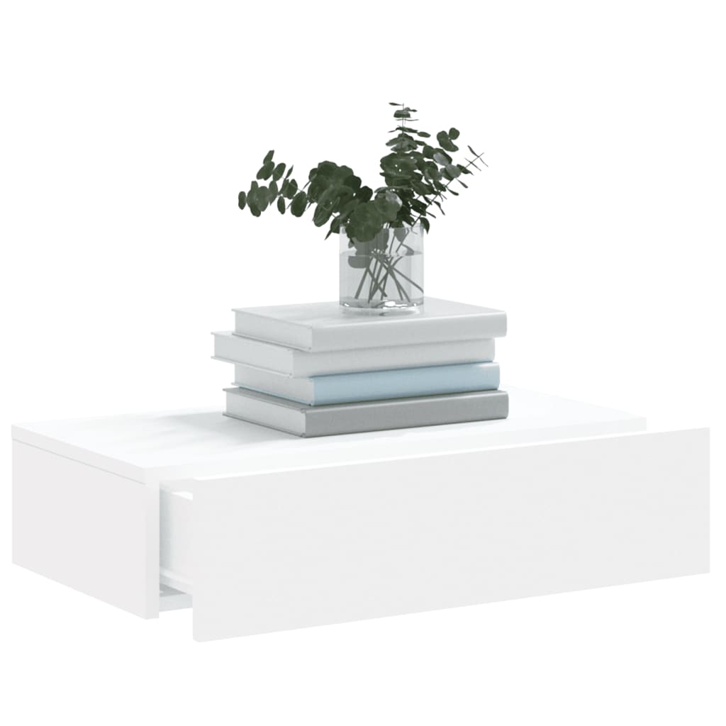 vidaXL Szafka telewizyjna z LED, biała, 60x35x15,5 cm