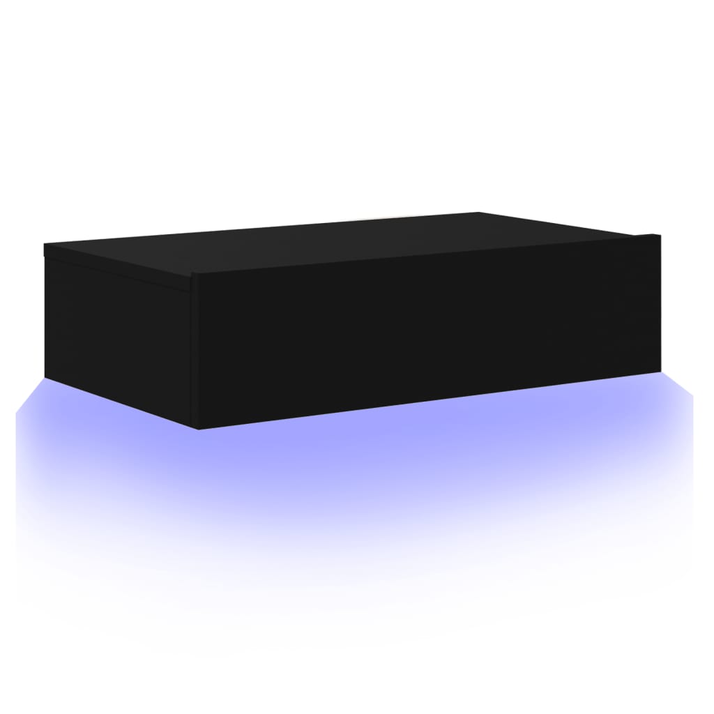 vidaXL Szafka telewizyjna z LED, czarna, 60x35x15,5 cm