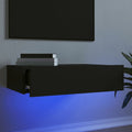 vidaXL Szafka telewizyjna z LED, czarna, 60x35x15,5 cm