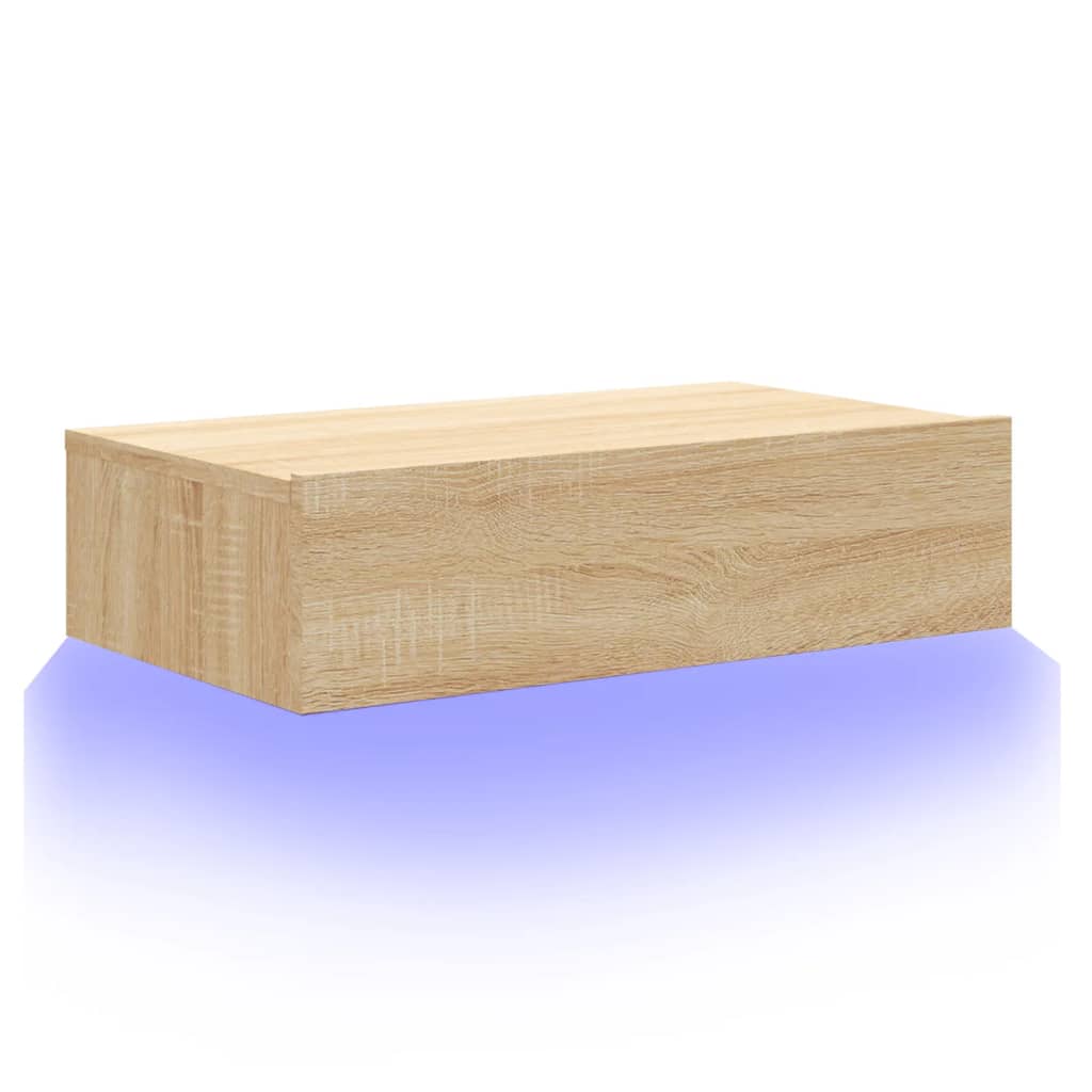 vidaXL Szafka telewizyjna z LED, dąb sonoma, 60x35x15,5 cm
