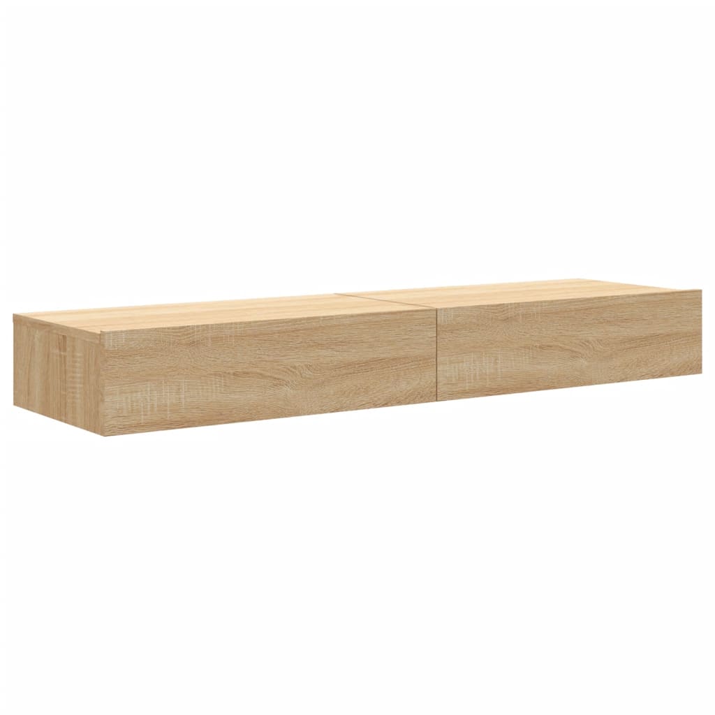vidaXL Szafki telewizyjne z LED, 2 szt., dąb sonoma, 60x35x15,5 cm