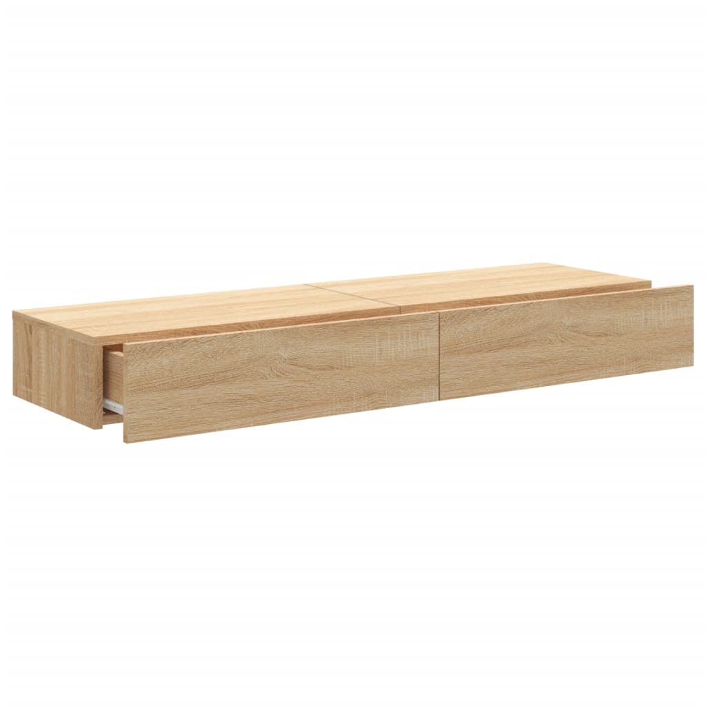 vidaXL Szafki telewizyjne z LED, 2 szt., dąb sonoma, 60x35x15,5 cm