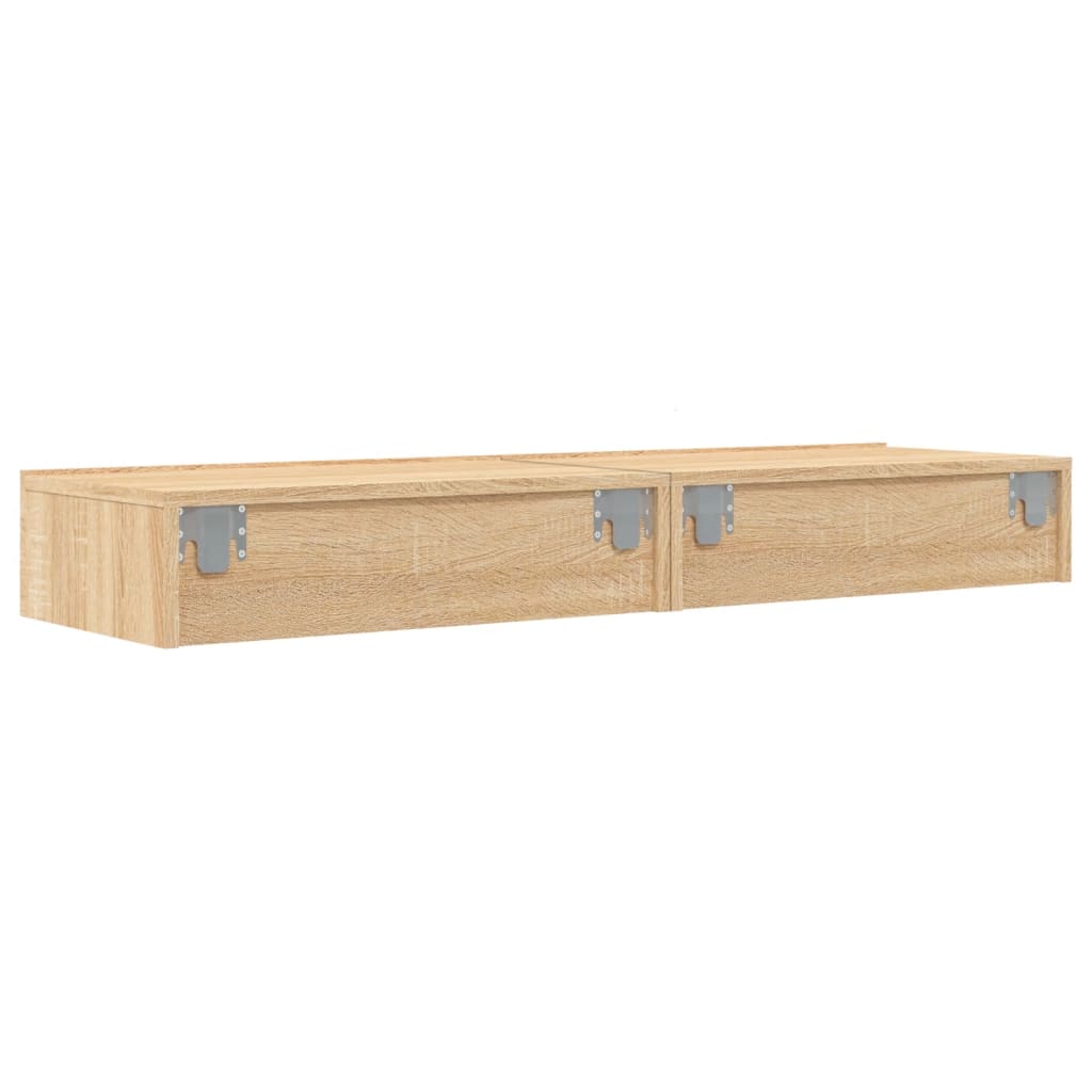 vidaXL Szafki telewizyjne z LED, 2 szt., dąb sonoma, 60x35x15,5 cm
