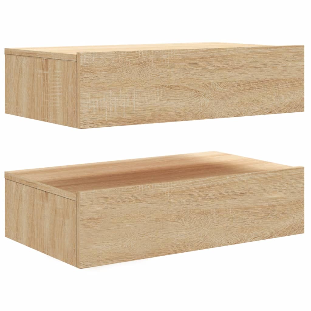 vidaXL Szafki telewizyjne z LED, 2 szt., dąb sonoma, 60x35x15,5 cm