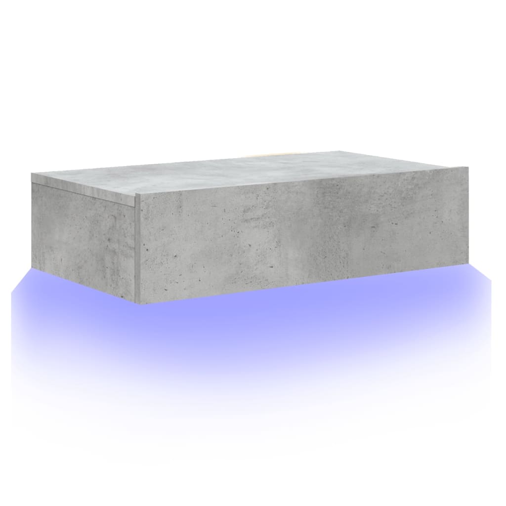 vidaXL Szafka telewizyjna z LED, szarość betonu, 60x35x15,5 cm