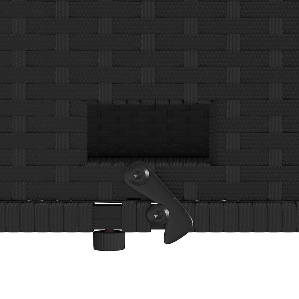vidaXL Sofa ogrodowa z poduszkami, 2-osobowa, czarna, polirattan