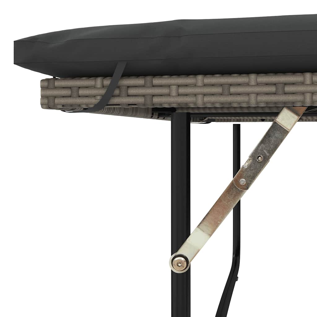 vidaXL Sofa ogrodowa z poduszkami, 2-osobowa, szara, polirattan