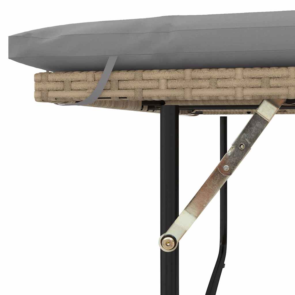vidaXL Sofa ogrodowa z poduszkami, 2-osobowa, beżowa, polirattan